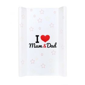 Přebalovací podložka New Baby I love Mum and Dad bílá 70x50cm
