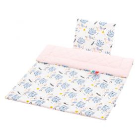 Oboustranný Set z Velvet do kočárku New Baby pávi růžový