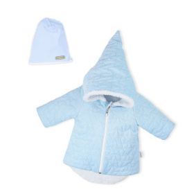 Zimní kojenecký kabátek s čepičkou Nicol Kids Winter modrý | 56 (0-3m), 62 (3-6m), 68 (4-6m)