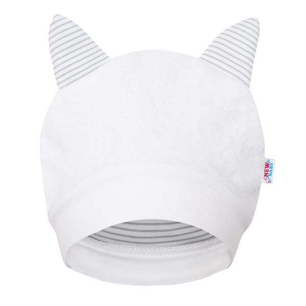 Luxusní dětská zimní čepička s oušky New Baby Snowy collection Bílá