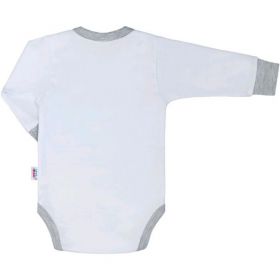 Luxusní kojenecké body s dlouhým rukávem New Baby Honey Bear s 3D aplikací Bílá