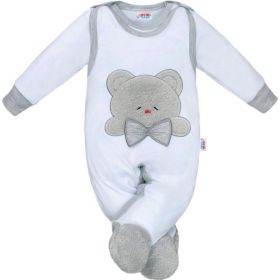 Luxusní kojenecké body s dlouhým rukávem New Baby Honey Bear s 3D aplikací Bílá