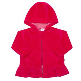Semišková mikinka s kapucí New Baby Baby tmavě růžová | 62 (3-6m), 68 (4-6m), 74 (6-9m), 80 (9-12m)