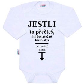 Body s potiskem New Baby ..vyměnit plínku.. Bílá
