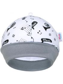 Kojenecká bavlněná čepička New Baby Music Bílá