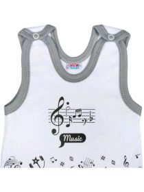 Kojenecké bavlněné dupačky New Baby Music Bílá