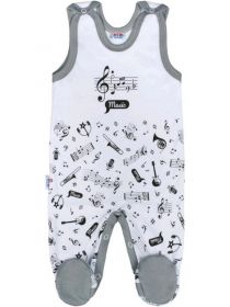 Kojenecké bavlněné dupačky New Baby Music Bílá