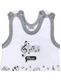Kojenecké bavlněné dupačky New Baby Music Bílá