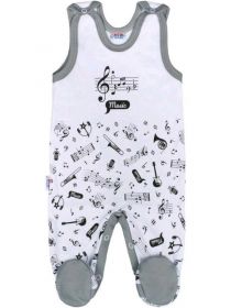 Kojenecké bavlněné dupačky New Baby Music Bílá