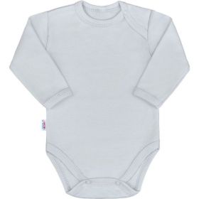 Kojenecké body s dlouhým rukávem New Baby Pastel šedé Šedá