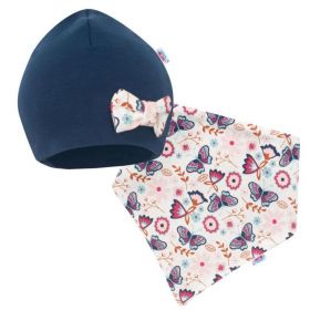Kojenecká čepička s šátkem na krk New Baby Missy modrá | 74 (6-9m), 80 (9-12m), 86 (12-18m), 92 (18-24m)