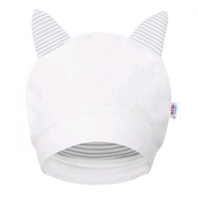 Luxusní dětská zimní čepička s oušky New Baby Snowy collection Bílá