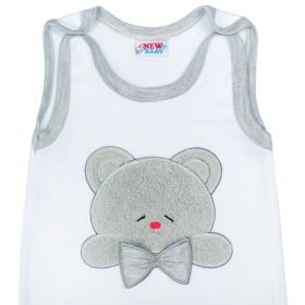 Luxusní kojenecké dupačky New Baby Honey Bear s 3D aplikací Bílá