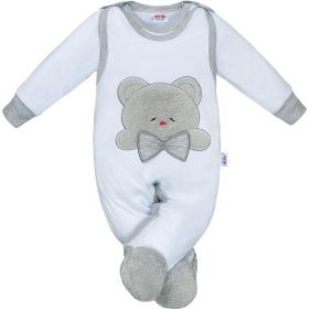Luxusní kojenecké dupačky New Baby Honey Bear s 3D aplikací Bílá