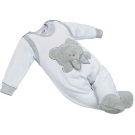 Luxusní kojenecké dupačky New Baby Honey Bear s 3D aplikací Bílá