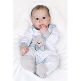 Luxusní kojenecké dupačky New Baby Honey Bear s 3D aplikací Bílá