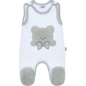 Luxusní kojenecké dupačky New Baby Honey Bear s 3D aplikací Bílá