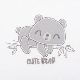 Kojenecké bavlněné body s dlouhým rukávem New Baby Cute Bear Bílá