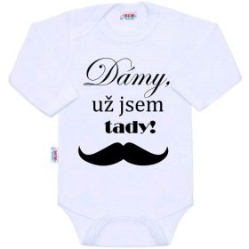 Body s potiskem New Baby Dámy, už jsem tady! Bílá | 62 (3-6m)