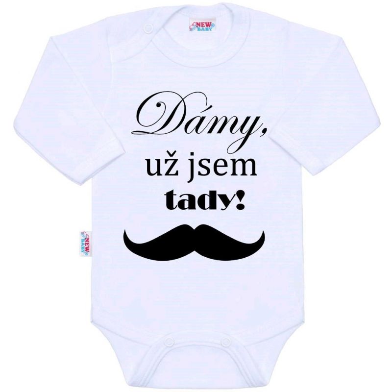 Body s potiskem New Baby Dámy, už jsem tady! Bílá
