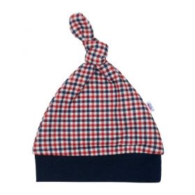 Kojenecká bavlněná čepička New Baby Checkered Modrá