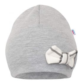 Kojenecká čepička s šátkem na krk New Baby Missy šedá Šedá