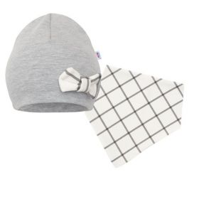 Kojenecká čepička s šátkem na krk New Baby Missy šedá Šedá | 62 (3-6m), 68 (4-6m), 74 (6-9m), 80 (9-12m), 86 (12-18m), 92 (18-24m)