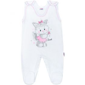 Soupravička 4-dílná New Baby Kočička bílo-růžová