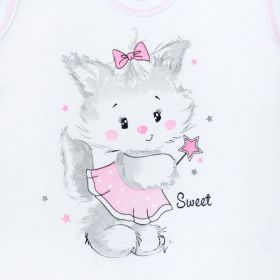 Soupravička 4-dílná New Baby Kočička bílo-růžová