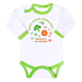 Body s potiskem New Baby ...maluju si po tělíčku Zelená | 56 (0-3m), 62 (3-6m)