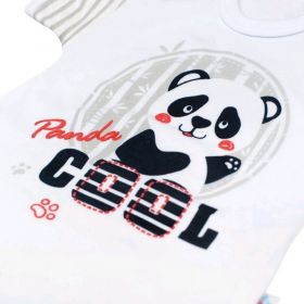 Kojenecké body s krátkým rukávem New Baby Panda Šedá