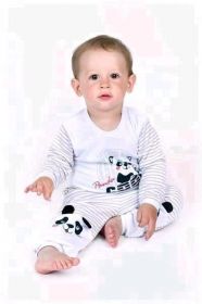 Kojenecké body s krátkým rukávem New Baby Panda Šedá