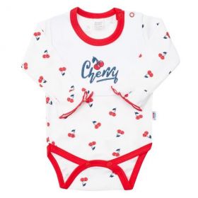 Kojenecké bavlněné body s dlouhým rukávem New Baby Cherry Červená | 80 (9-12m)