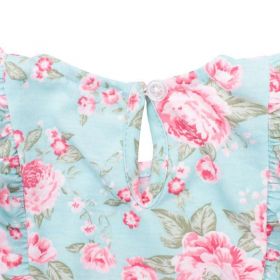 Kojenecké letní bavlněné šatičky New Baby Roses Tyrkysová