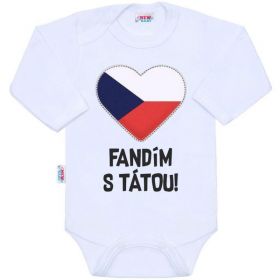 Body s potiskem New Baby Fandím s tátou bílé | 80 (9-12m)