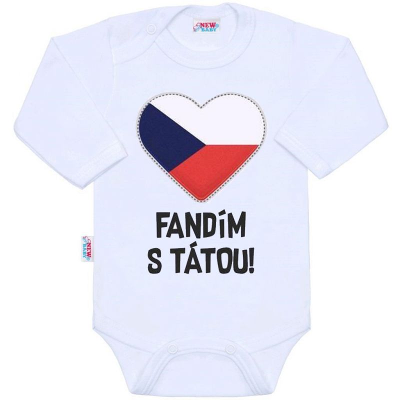 Body s potiskem New Baby Fandím s tátou bílé