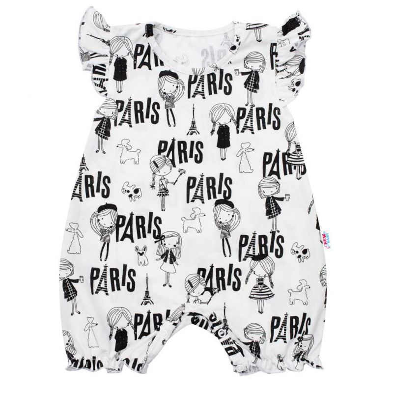 Kojenecký letní bavlněný overal New Baby Paris Bílá