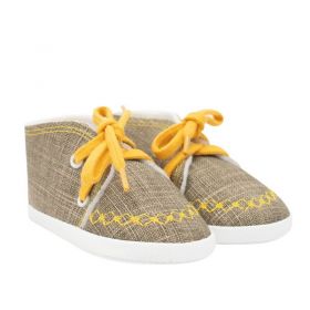 Kojenecké capáčky tenisky New Baby jeans mustard 3-6 m Žlutá