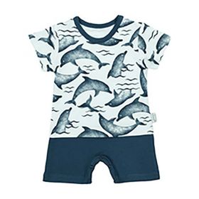 Kojenecký letní bavlněný overal Nicol Dolphin Modrá | 56 (0-3m), 62 (3-6m)