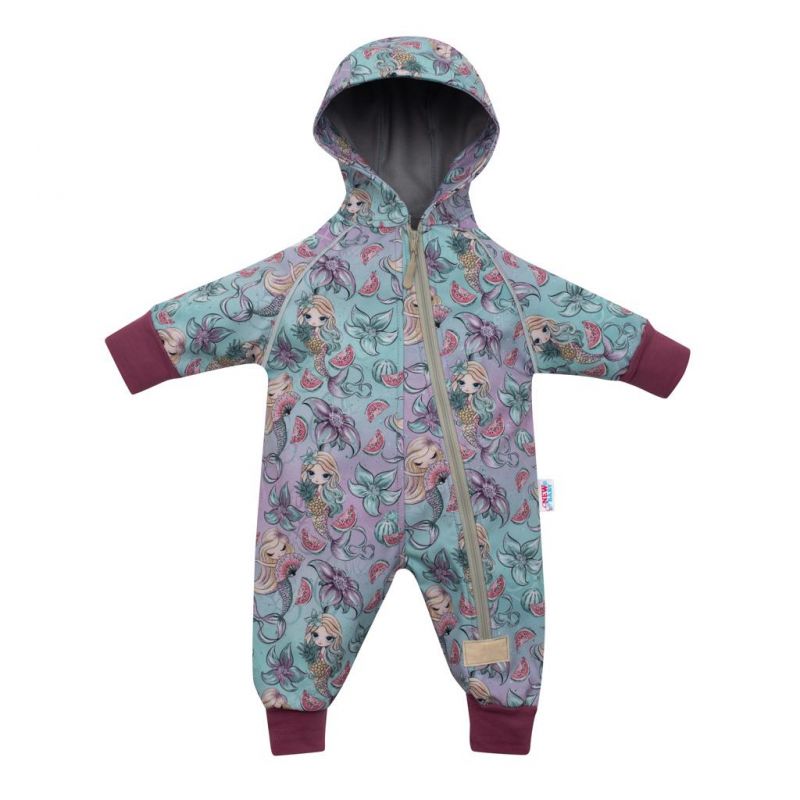 Softshellový kojenecký overal New Baby Mořské panny Růžová