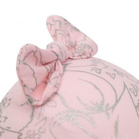 Kojenecká bavlněná čepička s mašličkou New Baby NUNU růžová