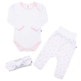 3-dílná bavlněná kojenecká souprava New Baby Lili Bílá | 80 (9-12m), 86 (12-18m)
