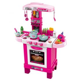 Dětská kuchyňka Baby Mix malý šéfkuchař + příslušenství růžová