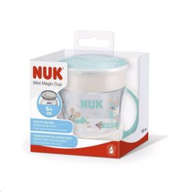 Dětský hrníček Mini Magic NUK 360° s víčkem modrý