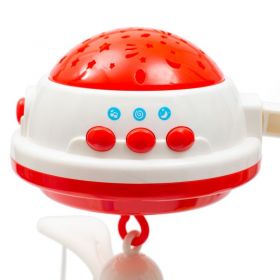 Kolotoč nad postýlku se světelným projektorem Baby Mix red