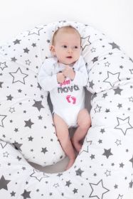 Univerzální kojící polštář ve tvaru C New Baby hvězdy šedé