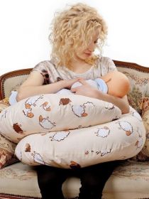 Univerzální kojící polštář ve tvaru C New Baby Ovečky béžový