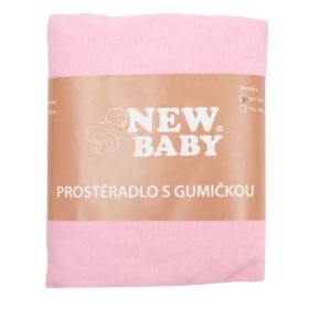 Jersey prostěradlo do postýlky New Baby 120x60 růžové