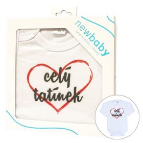 Body s potiskem New Baby celý tatínek - dárkové balení Červená | 50, 56 (0-3m), 62 (3-6m), 68 (4-6m), 74 (6-9m), 80 (9-12m), 86 (12-18m)