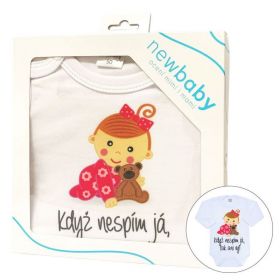 Body s potiskem New Baby Když nespím já, tak ani vy - dárkové balení Růžová | 50, 56 (0-3m), 62 (3-6m), 68 (4-6m), 74 (6-9m), 80 (9-12m), 86 (12-18m)